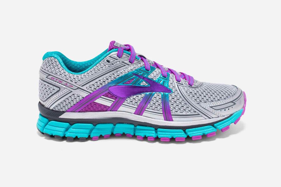 Brooks Women's Adrenaline GTS 17 Trail Running Shoes Grey/Purple GOBS-23945